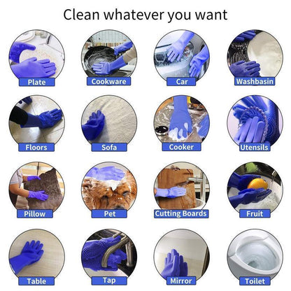 Magic Silicone Cleaning Hand Gloves for Kitchen